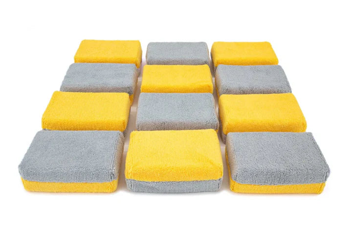Autofiber [Saver Applicator Terry] Applicateurs microfibres LARGES avec Barrière Plastique (5" x 3.5" x 1.75") - Ensemble de 12