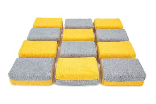Autofiber [Saver Applicator Terry] Applicateurs microfibres LARGES avec Barrière Plastique (5" x 3.5" x 1.75") - Ensemble de 12