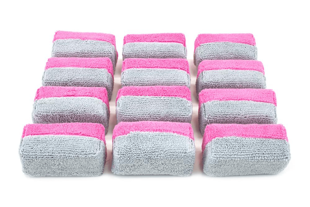 AUTOFIBER [SAVER APPLICATOR TERRY] APPLICATEURS MICROFIBRES MINI AVEC BARRIÈRE PLASTIQUE (3.5" X 1.5" X 1.5") - ENSEMBLE DE 12 - Gagnon Esthétique