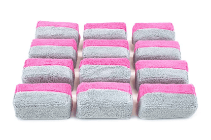 AUTOFIBER [SAVER APPLICATOR TERRY] APPLICATEURS MICROFIBRES MINI AVEC BARRIÈRE PLASTIQUE (3.5" X 1.5" X 1.5") - ENSEMBLE DE 12 - Gagnon Esthétique